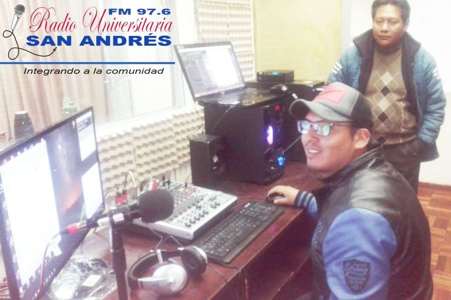 EdgarPomar's tweet photo. Desde este 01/07/19, radio universitaria "San Andrés", se emite desde el ex edificio INRA, a cargo de los talleres. Radio, prensa, propaganda.... Comunicación es la que manda!!! https://t.co/Ulq2pRrqGM