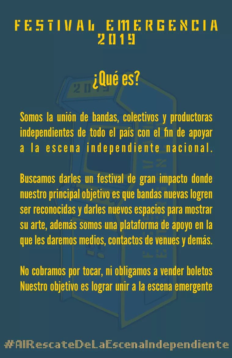 ¿Qué es el <a href="/emergenciafest/">Festival Emergencia</a> ?
RT
#AlRescateDeLaEscenaIndependiente