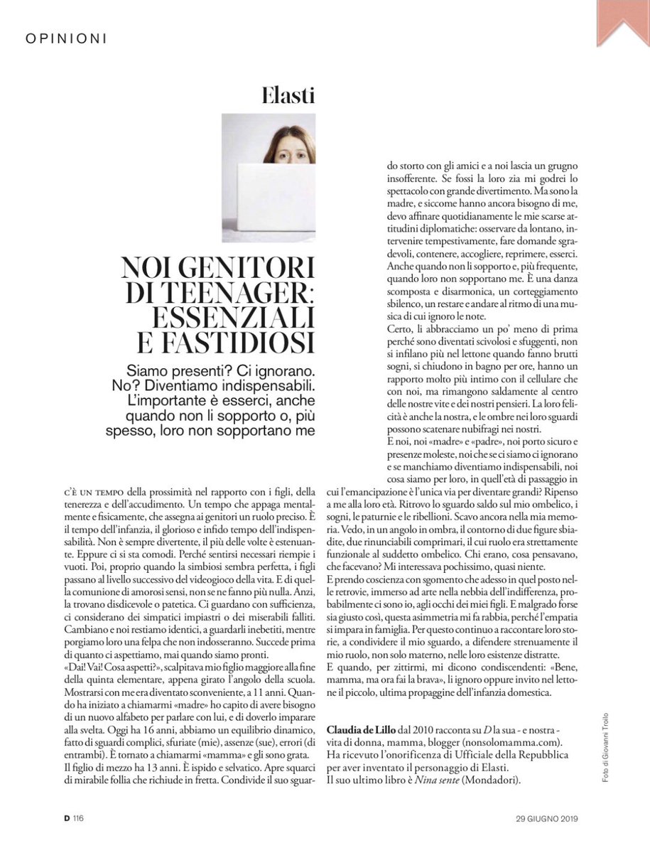 nonsolomamma's tweet photo. Noi genitori di adolescenti: essenziali e fastidiosi.
#elastirubrica su D La Repubblica di sabato. https://t.co/8kKEaJpBDb