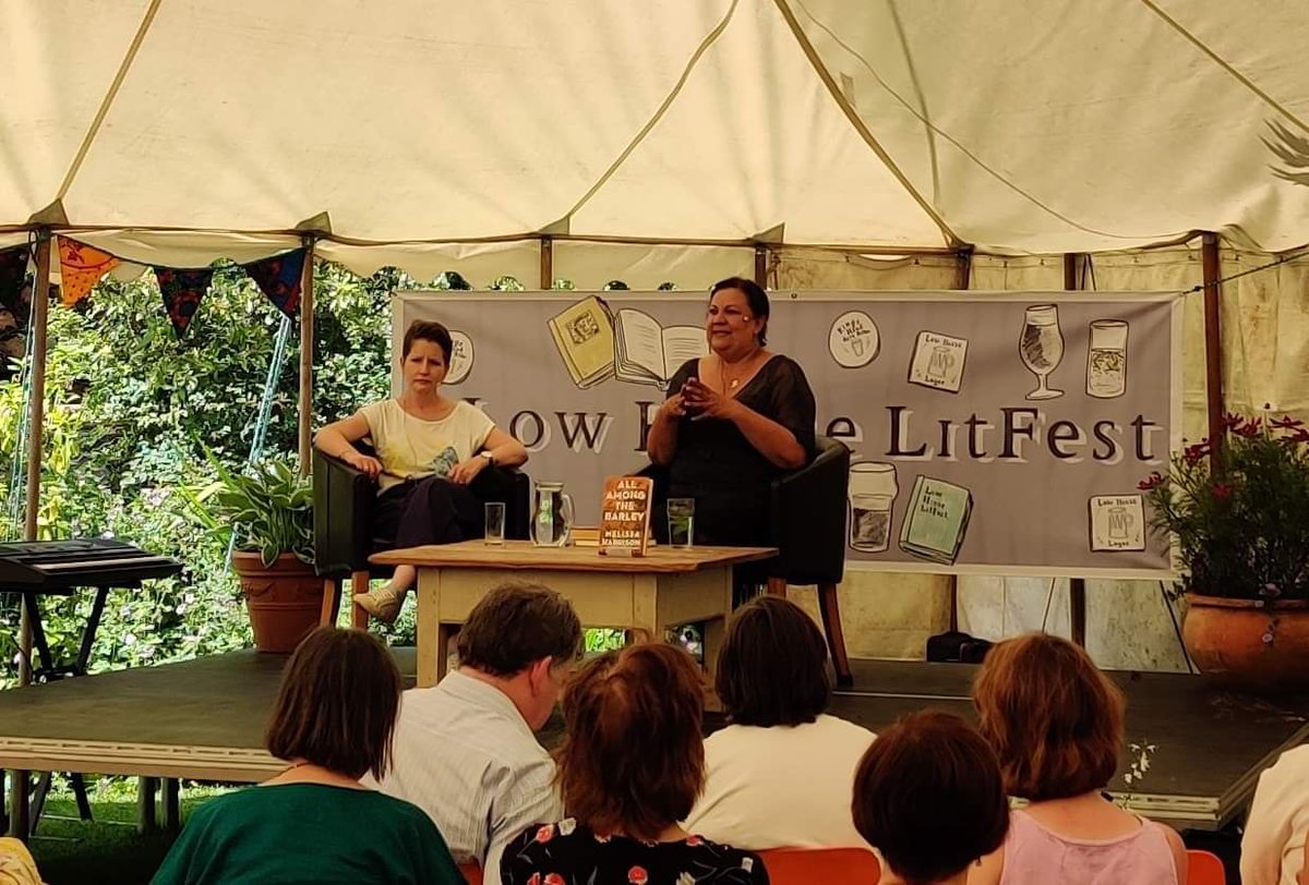 What a fabulous afternoon at @LowHouseLitFest  hearing some very fine authors, including @M_Z_Harrison  discussing 'All Among the Barley' with @indiaknight.