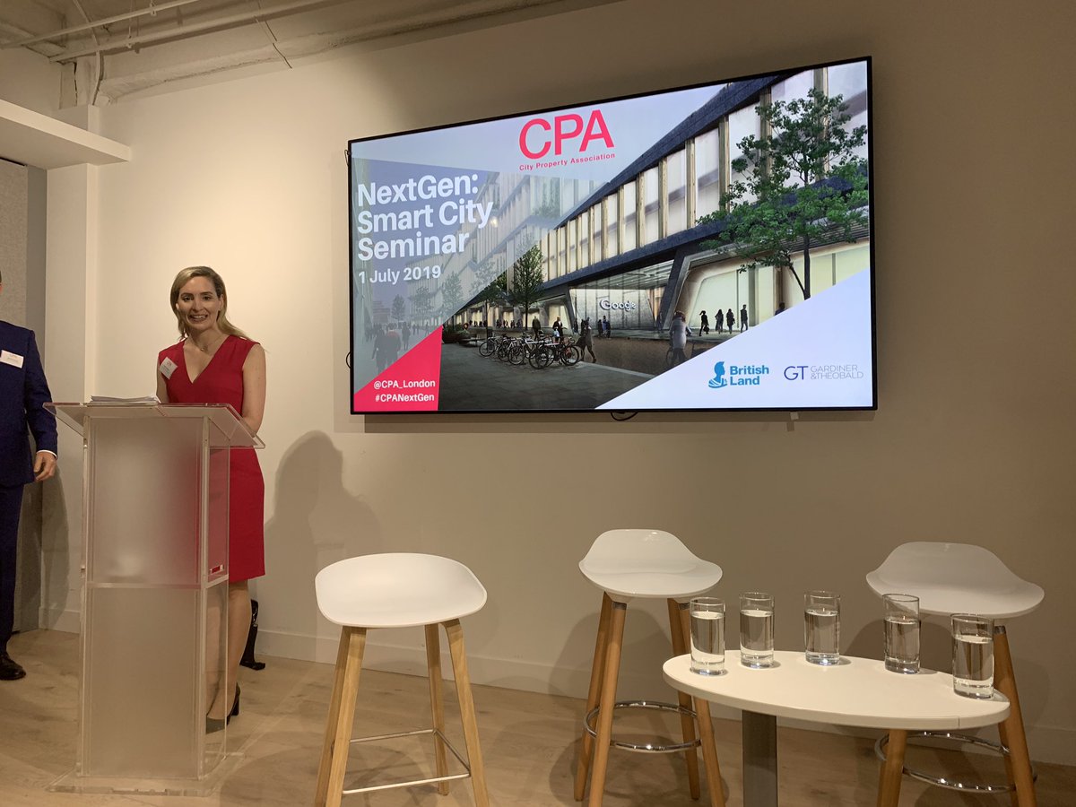 CPA_London's tweet image. Chair of #CPANextGen @PaulaGonzalezUK and David Elsmore from @gt_llp kick off this morning’s Smart City breakfast seminar, hosted by @BritishLandPLC #3FA #Broadgate