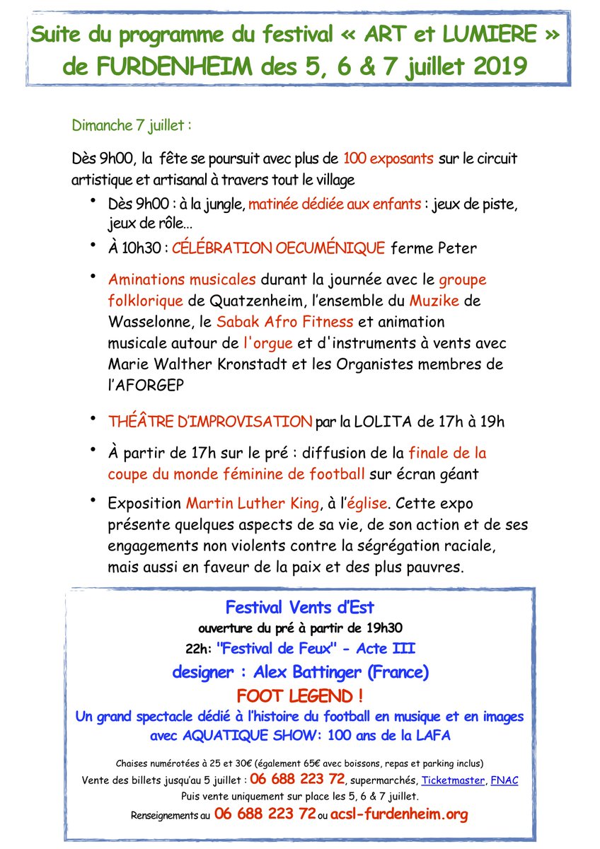 [MAJ] Retrouvez le programme du festival !
téléchargeable en pdf ici 👉 acsl-furdenheim.org/wp-content/upl…

billetterie au 06 688 223 72 et sur ticketmaster 👇
ticketmaster.fr/fr/manifestati…

Fnac  👉fnacspectacles.com/place-spectacl…

toutes les infos au 06 688 223 72 et sur acsl-furdenheim.org