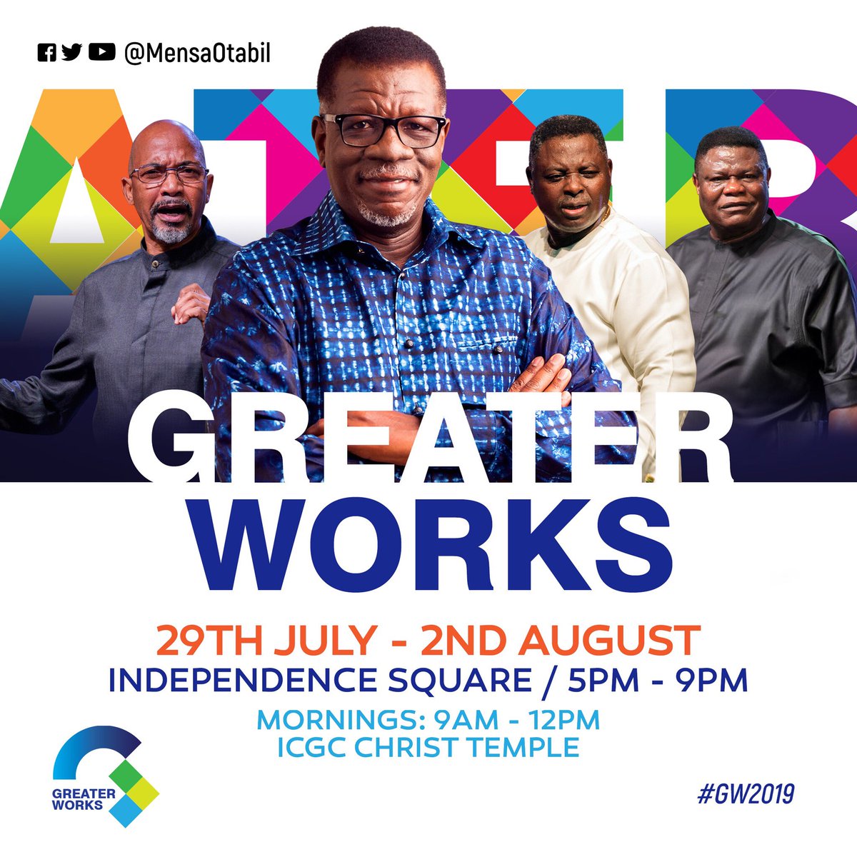 mdclivetoday's tweet photo. "We specially invite you to this year’s Greater Works from 29th July to 2nd August at the Independence Square and Christ Temple. It’s going to be heaven on earth.”
#GW2019 https://t.co/qf5NSnskno