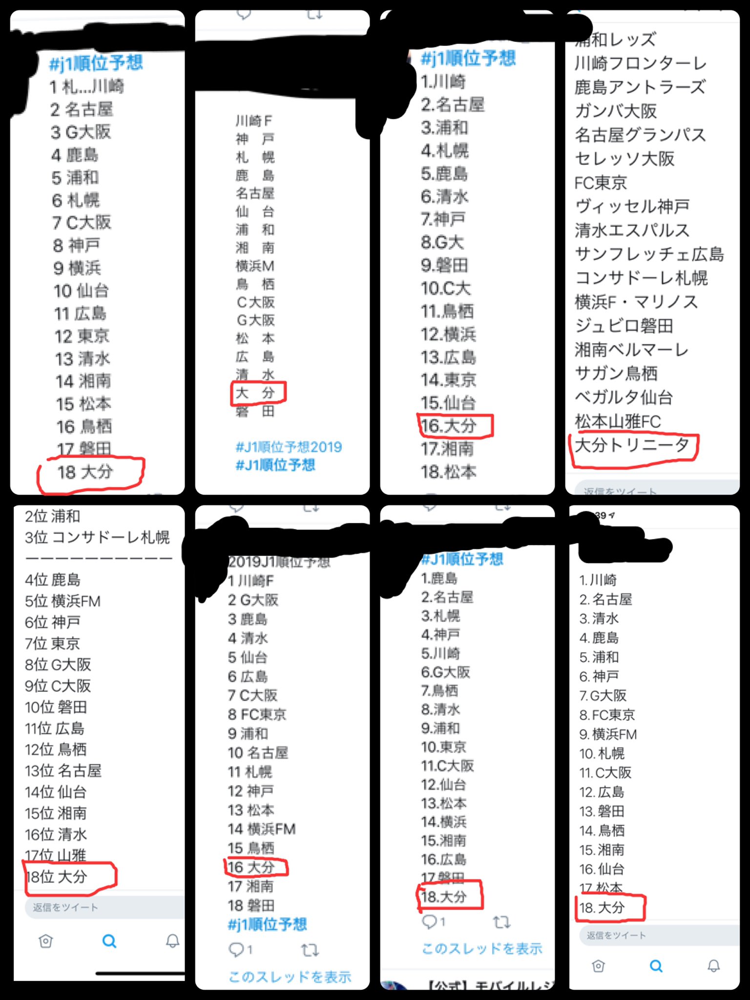 しょー J1もちょうど折り返し地点まで来たところなので ここで開幕前の順位予想と現在の順位を確認してみましょう J1 J1順位予想 Trinita T Co Hatp8y8ydd Twitter