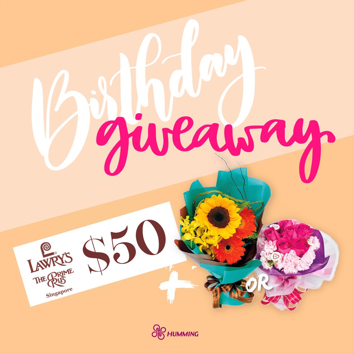 HummingFlowers's tweet photo. Celebrate the birthday of someone you love with mouth-watering steak and eye-catching flowers! π΄π
More information available on our FB and IG π Contest ends 8 July 2019! T&Cs apply.
#HummingFlowers #HummingFlowersAndGifts #WithYouInMind #ζζ
ζζΌ’ζ #BirthdayGiveaway #Contest https://t.co/hoLFl51bMv