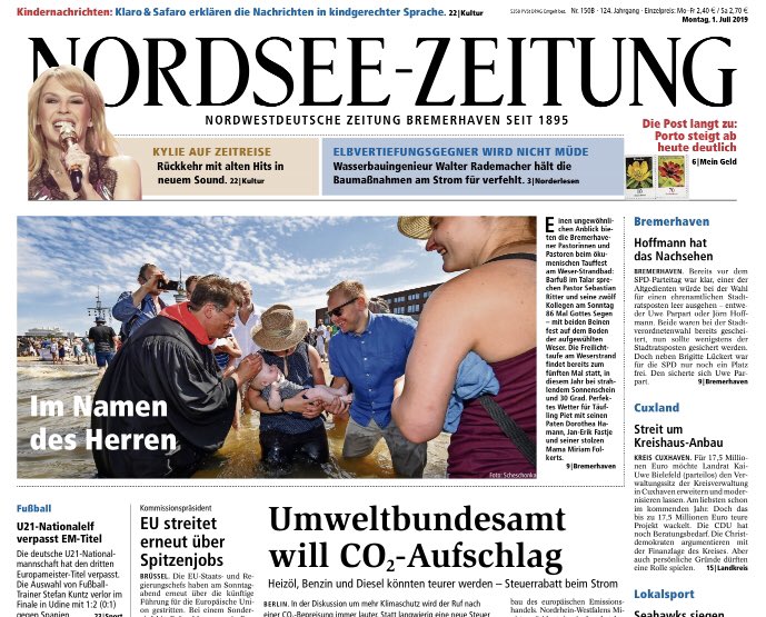 nordseezeitung's tweet photo. Moin. #Bremerhaven: #Polarstern wird fit für größte #Arktis-Expedition gemacht + SPD-Parteitag + Nicht rund: Streit um Kreishaus-Anbau in #Cuxhaven + #Neuenwalde: Umweltschützer Harry Wallis geehrt + Gegner der Elbvertiefung + #Beverstedt: Tischtennis-Talent Mia (13) https://t.co/rOdWvnCSFa