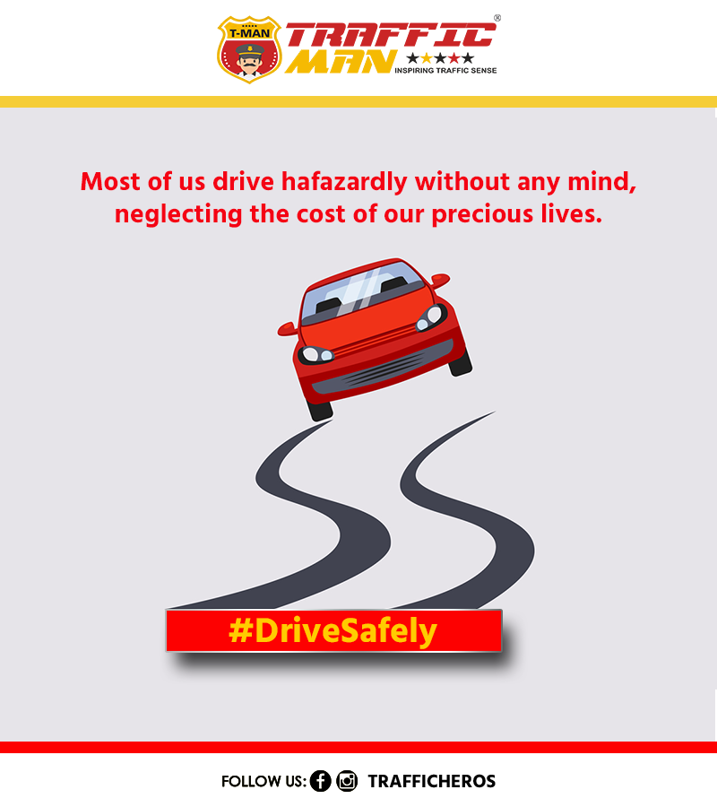 TRAFFICHEROS's tweet photo. Most of us drive hafazardly without any mind, neglecting the cost of our precious lives.
@AhmedabadPolice @AhdTraffic  @GujaratPolice 
.

#DriveSafely #TMan #SadakSurakshaJeevanRaksha  #RoadSafety https://t.co/B5I1NRPI6C