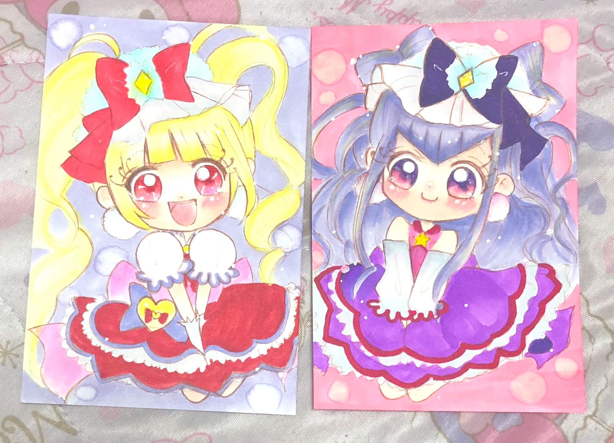 れおち 並べるとこんな感じ 可愛い プリキュア プリキュアイラスト イラスト イラスト好きな人と繋がりたい 絵師さんとつながりたい キュアアムール キュアマシェリ T Co Kprivf66ar Twitter