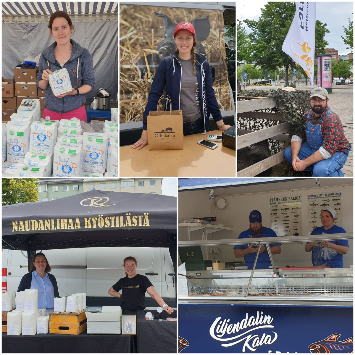 SyvaniemiAM's tweet photo. @prolocalisceo ja #farmersmarket oli Hakaniementorilla sunnuntaina. Mukana mm. #ferissausages #ollikkalanolkipossu #riihipuoti #kyöstiläntila #valkilanviljatila  kiitos ❤
#läheltäparempaa #kotimaistatottakai #suoraantuottajalta #hyvääsuomesta https://t.co/keHznXWyZ8