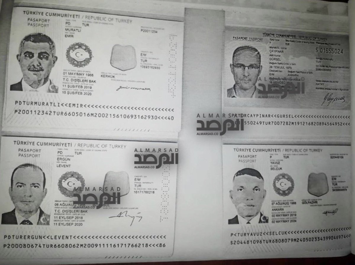 The Libyan News Observatory AlMarsad claims it obtained the identities of senior Turkish military & intelligence team operating in  #Libya, published passport copies of Turkish generals/diplomats. Unconfirmed reports that hostages kept by  #Haftar are in fact members of this team.