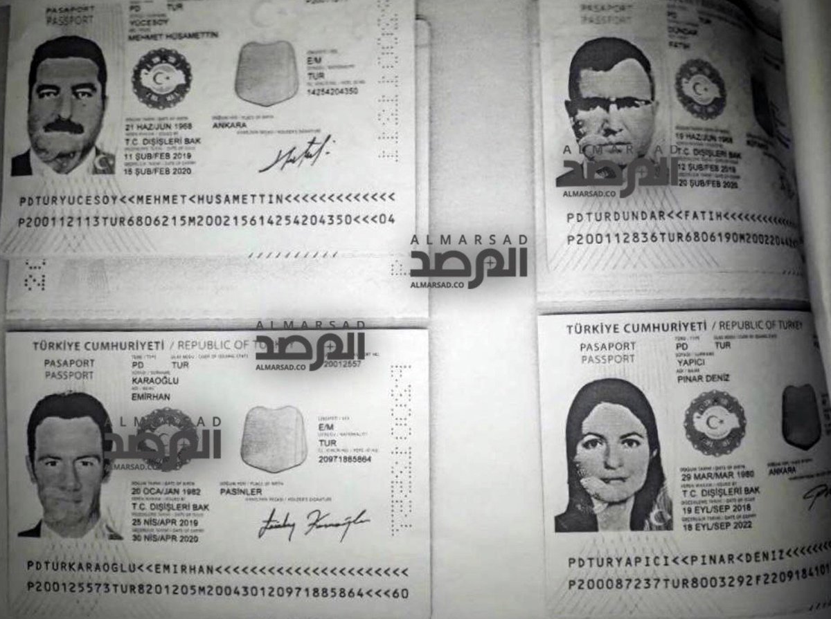 The Libyan News Observatory AlMarsad claims it obtained the identities of senior Turkish military & intelligence team operating in  #Libya, published passport copies of Turkish generals/diplomats. Unconfirmed reports that hostages kept by  #Haftar are in fact members of this team.