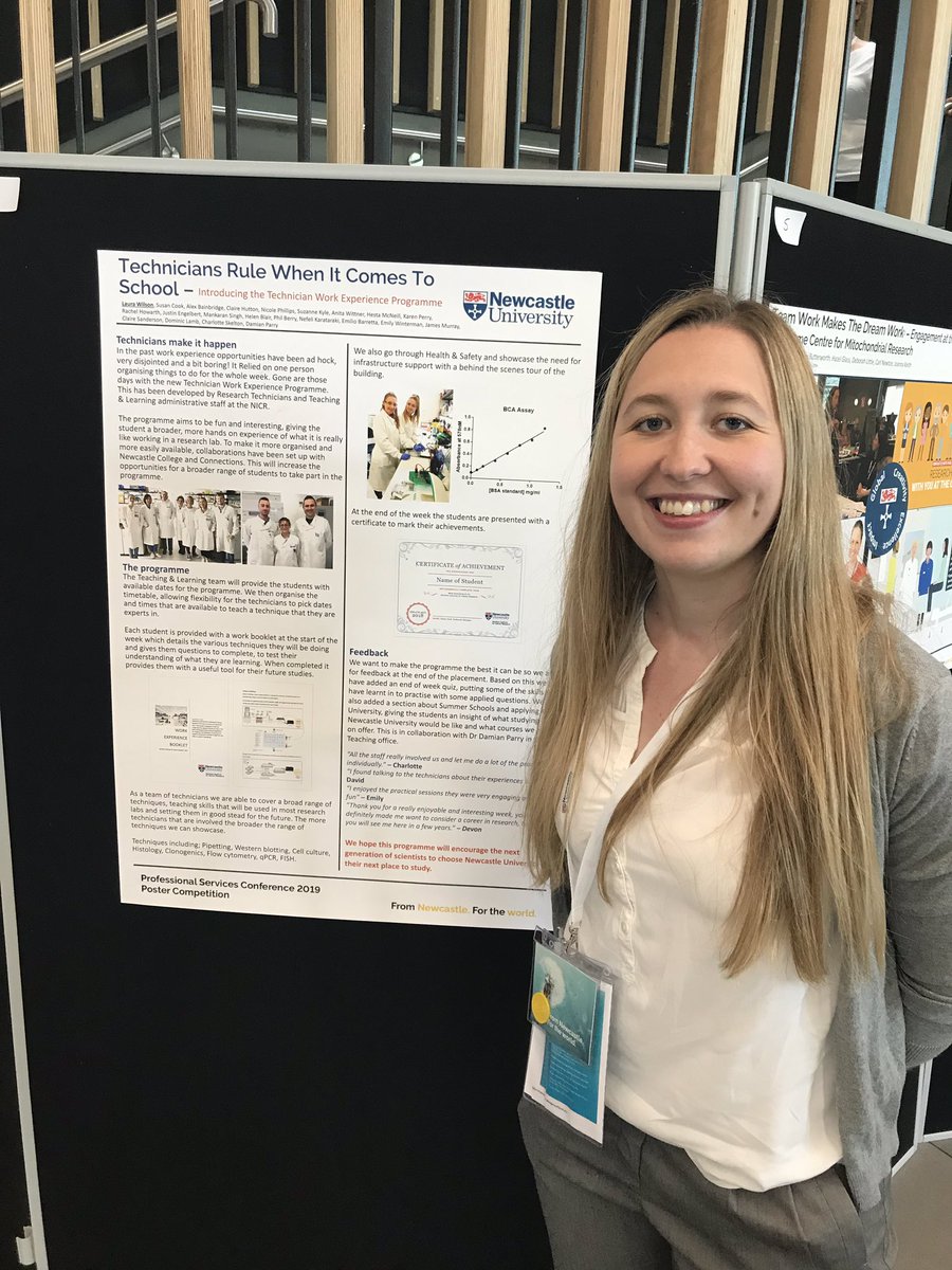 Laura Wilson representing the NICR technicians at today’s PS Conference with her work experience poster #workingtogether #technicians #NCLPSCONF19 <a href="/NU_Technet/">NU_TechNet</a>