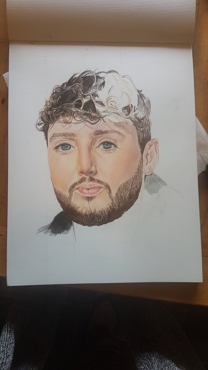 Alexandralynne's tweet photo. Am I drawing @JamesArthur23 's face? Yeahhh

Does the face in the drawing look swollen? Yeahhh

Is it hard to get the proportions right? Yeahhh

Am I going to keep going even though it looks like he's had his wisdom teeth out? Yeahhh 😁❤ https://t.co/IFlRSs8Fqt