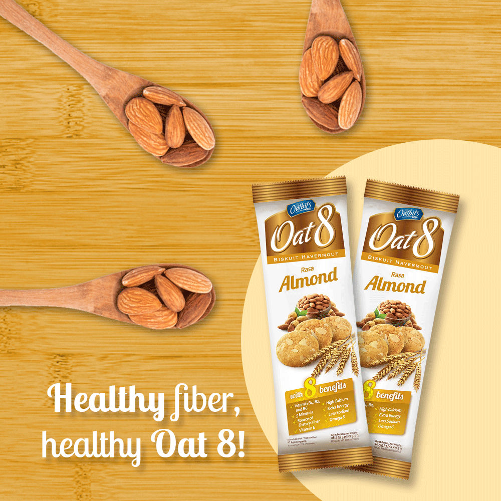 Perut sering terasa begah? Mungkin karena tubuh kekurangan serat, Oatlovers. Coba deh kurangi camilan tinggi gula dan garam, atau ganti dengan Oat 8 Almond yang penuh serat dan bikin pencernaanmu tetap sehat! #Oat8People