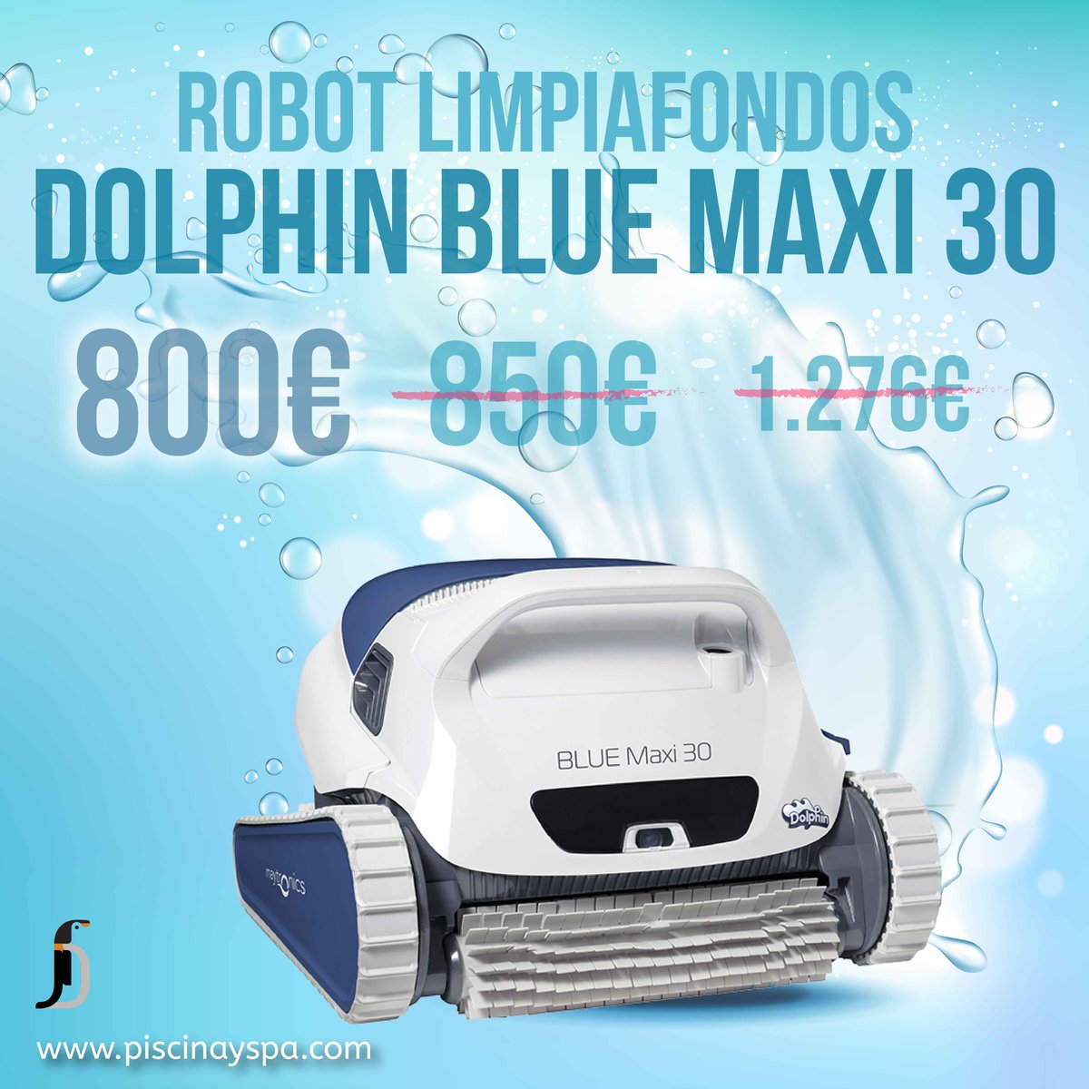 piscina_y's tweet photo. No hay mejores #rebajas para piscinas y artículos de piscina que en #piscinayspa 💰 Dolphin Blue Maxi 30 robot limpiafondos piscina
Limpieza completa de todas las superficies de la piscina: fondo, paredes y línea de flotación (con barrido lateral). 

https://t.co/BeJiesL9x7 https://t.co/c1alfd70gR