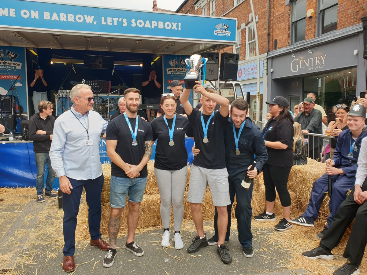 Some fun #MondayMotivation this week! A huge congrats to our West Coast apprentices who took 1st place at the first <a href="/BarrowBID/">Barrow BID</a> #soapboxchallenge this weekend! Well done team!! 🙌🏼🥇🏆