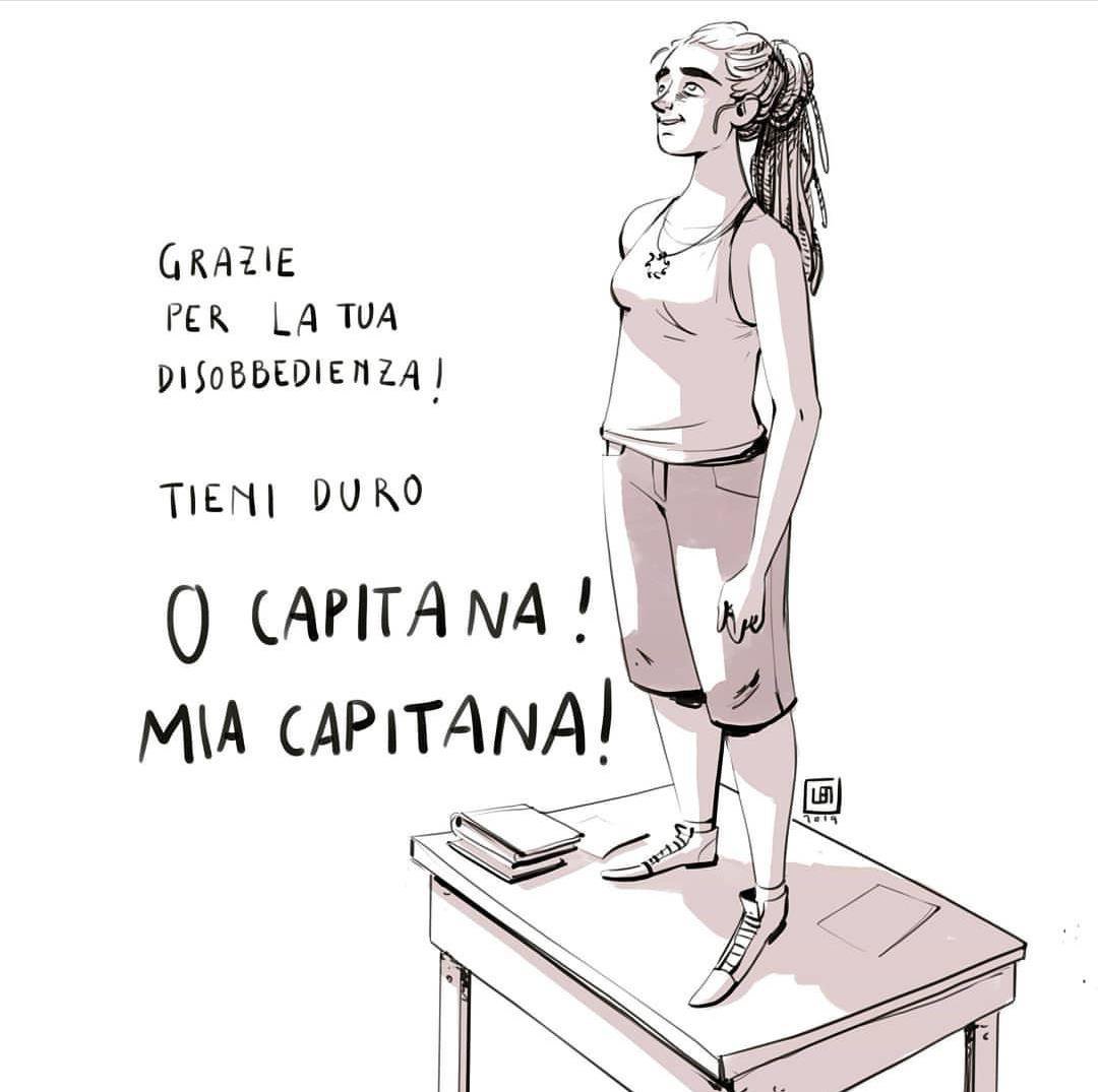 Nunatika's tweet photo. Rescatar y salvar vidas, NUNCA JAMÁS puede ser un delito!
Gracie per la tua disobbedienza! Tieni duro!
O Capitana!
Mía Capitana!
#FreeCarolaRakete #CarolaRacketeINGALERA https://t.co/M30NmoyQxm