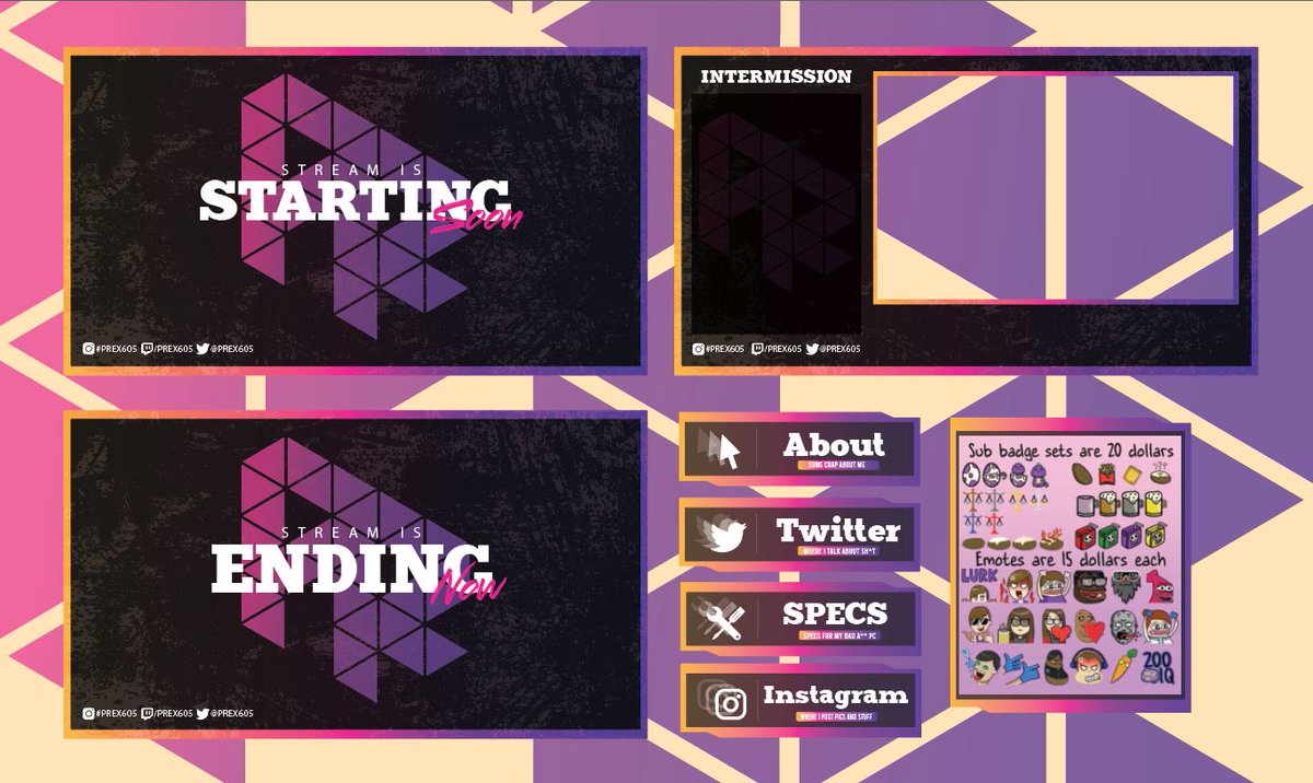 Alluux's tweet photo. Welp, I've decided to finally give in and start taking commissions!?
Please DM me for any inquires about purchasing graphics. I make panels, overlays, banners, profile pics, and simple logos!
Most packages I'll be making live on stream 💜
#streamerpackages #twitchoverlays https://t.co/akLocPCrsB