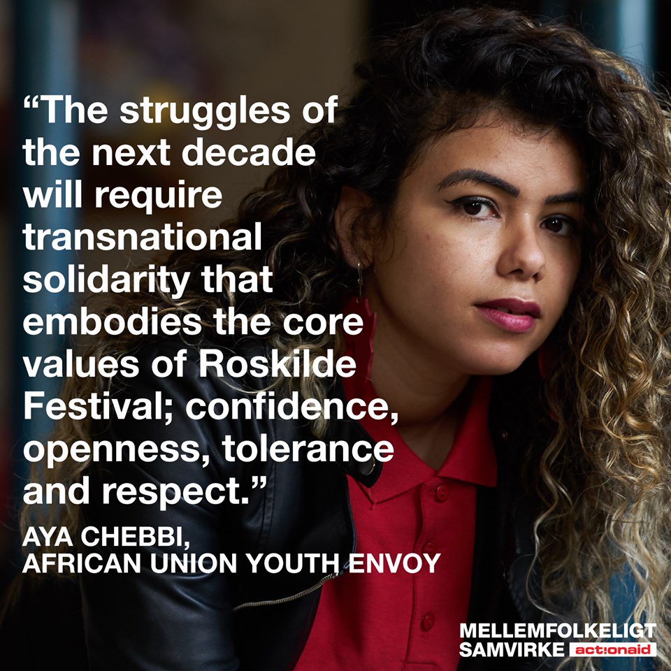 See you at @orangefeeling Roskilde Festival, bringing Africa's agenda to one of the largest music festivals in Europe and the largest in Northern Europe, and promoting #PanAfricanism #AfricanFeminism and #Agenda2063  @_AfricanUnion  @aya_chebbi