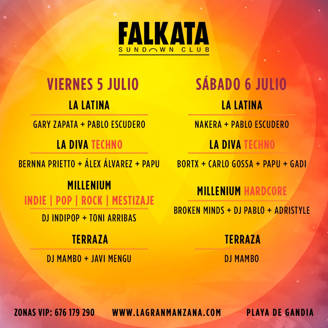100% loaded 🔋
Abrimos todas nuestras salas y la terraza con la mejor variedad de música. El próximo #VIERNES y #SÁBADO no podéis perderos todo lo que os tenemos preparado. ¡Os esperamos! 

#Falkata #Playa #Gandia #Valencia
#LaGranManzana