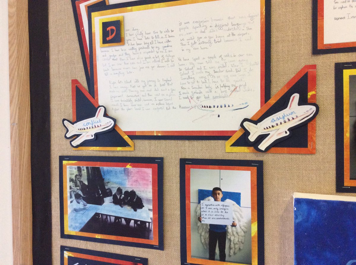 We love our new display. We were inspired by our core text 'The Colour of Home' to write diary entries in the perspective of Hassan who is a refugee.