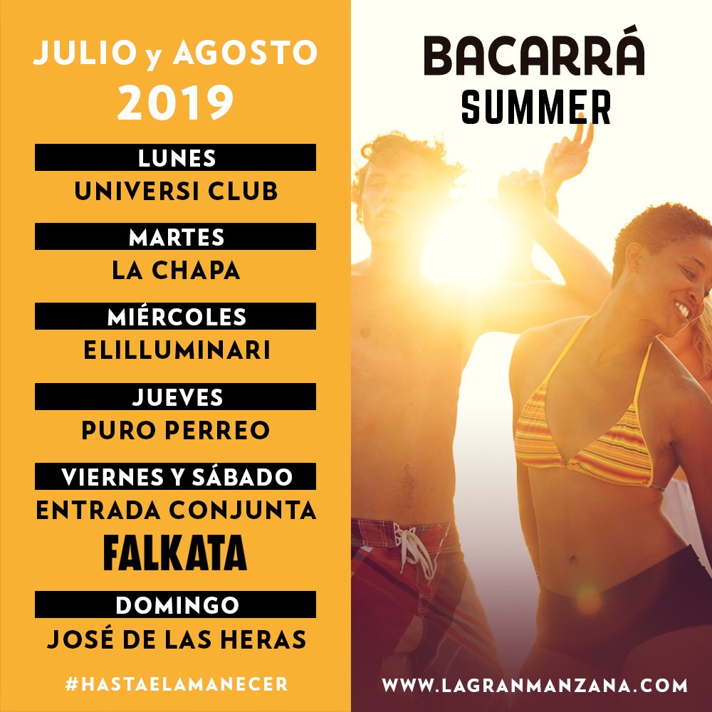 BACARRÁ SUMMER ☀️ HASTA EL AMANECER.
Te traemos las grandes fiestas de este verano cada día.

#Bacarra #Playa #Gandia #Valencia #HastaElAmanecer #LaGranManzana