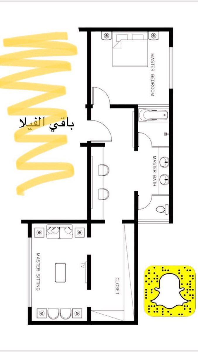 مخطط غرفة نوم ماستر