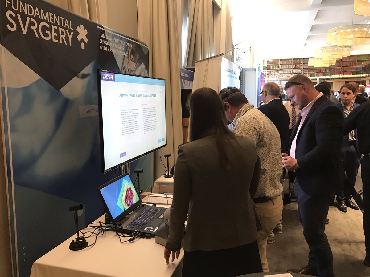 FundamentalSurg's tweet photo. We are live at @NSpineUK in London! Come and say hello and try out our newest surgical simulation #HapticVR https://t.co/TwTdBSbnBn
