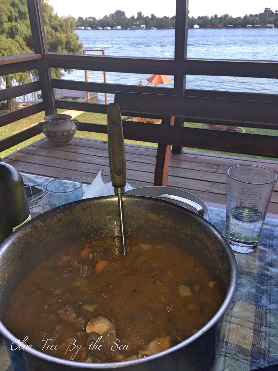 Beef and chicken paprikash prepared on a pile dwelling olivetreebythesea.com/2019/07/01/bee…