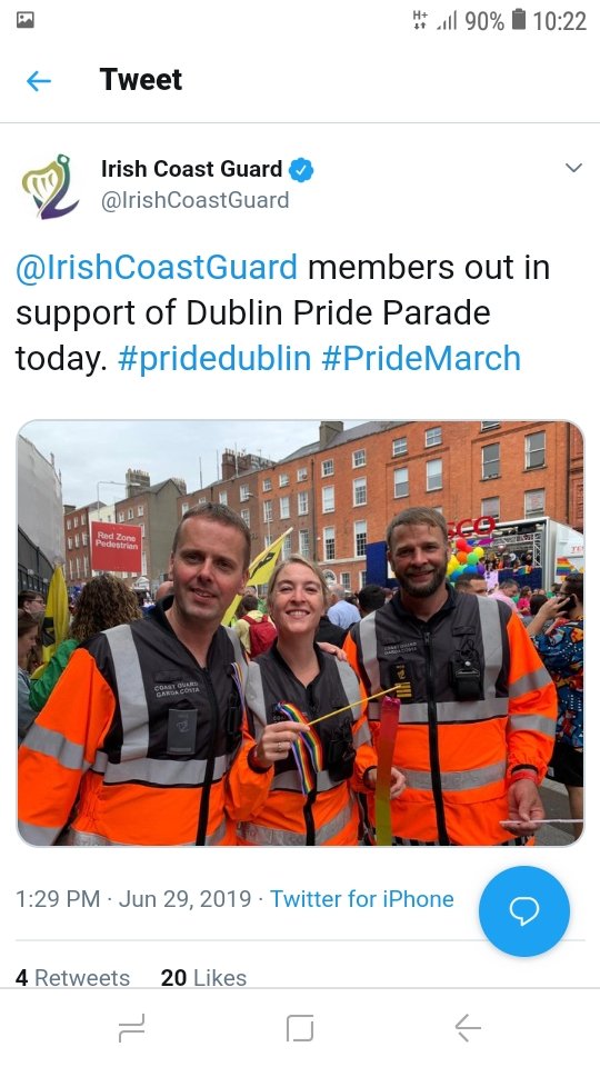 theKATErd's tweet photo. 1/ @IrishCoastGuard should ensure that #homophobic or #transphobic staff do not march in #DublinPride. Please read account our encounter with pictured coastguards #pride2019 #callitout #TransRightsAreHumanRights https://t.co/SAYEVmdpuS