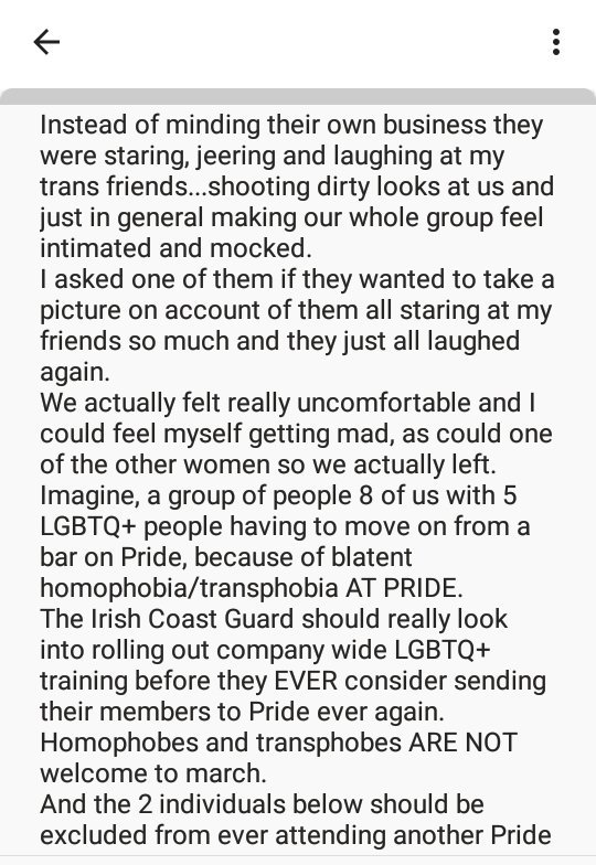 theKATErd's tweet photo. 2/ ...continued. re: transphobia in the @IrishCoastGuard 
#DublinPride #callitout https://t.co/rkxEDHAi97