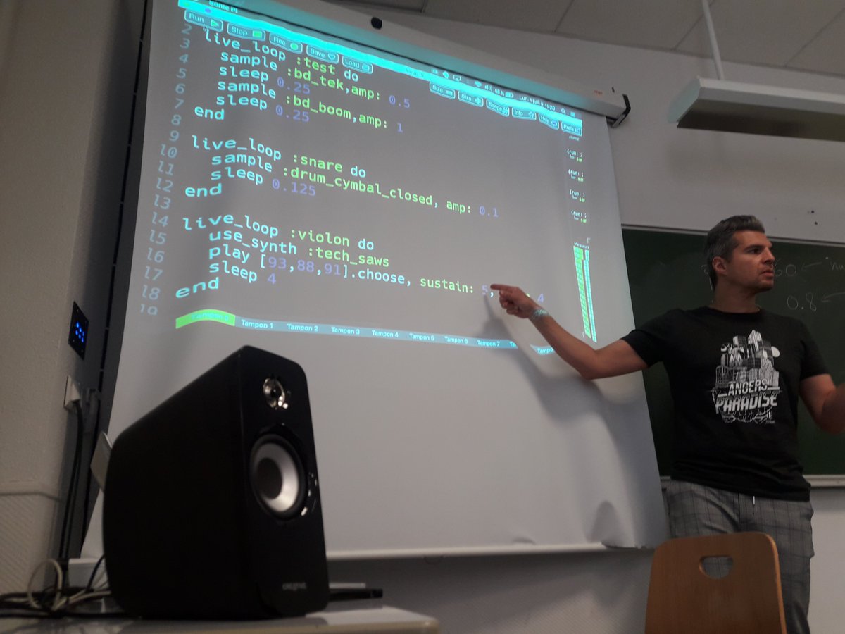 Atlanstic_2020's tweet image. C&apos;est top @Sonic_Pi pour commencer un stage de code ! 
#GirlsRCoding