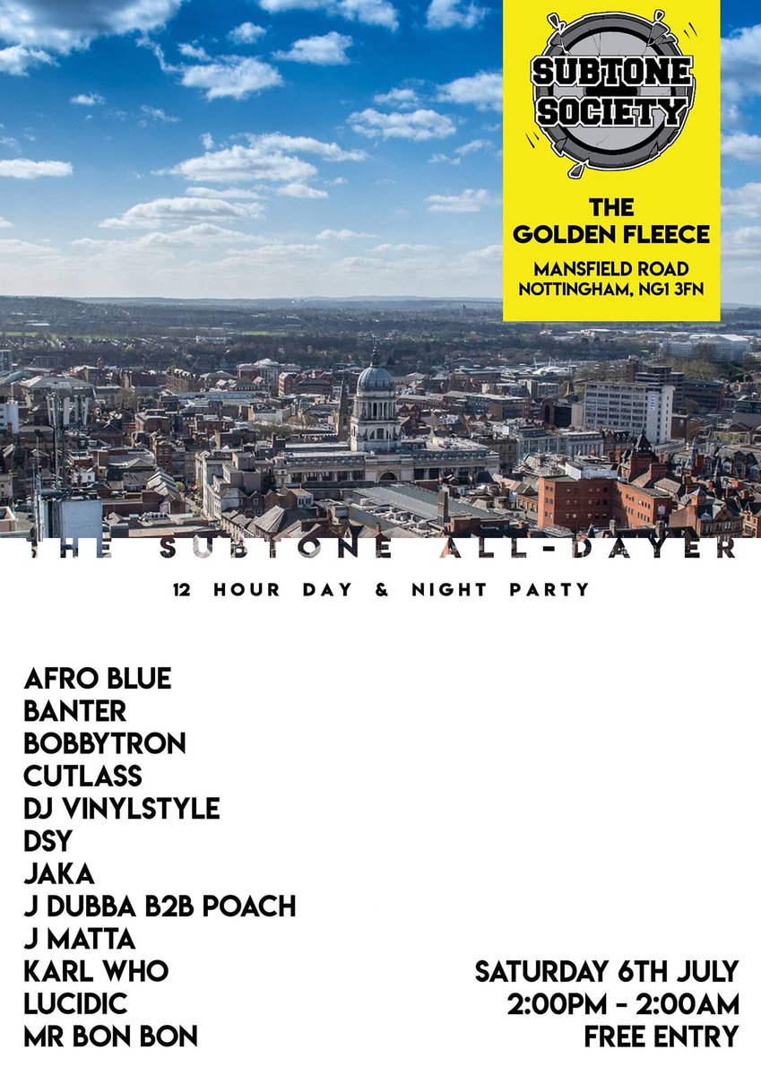 THIS SATURDAY!!!
Free Entry All Day &amp; Night!