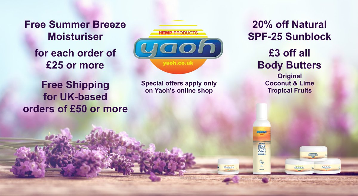 #Summer #weather ideal for <a href="/Yaohltd/">Yaoh Ltd</a>’s new #sunblock, #moisturisers and #bodybutters - all 100% #vegan and #nottestedonanimals --> bit.ly/Yaoh-Sunblock-…
