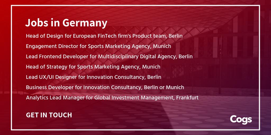 Cogs Agency Berlin Appeal As A Fintech Hub Continues To Bloom As Goldman Sachs Invests In A Local Digital Bank This Attracts Other Investors To Set Up Shop Here Get