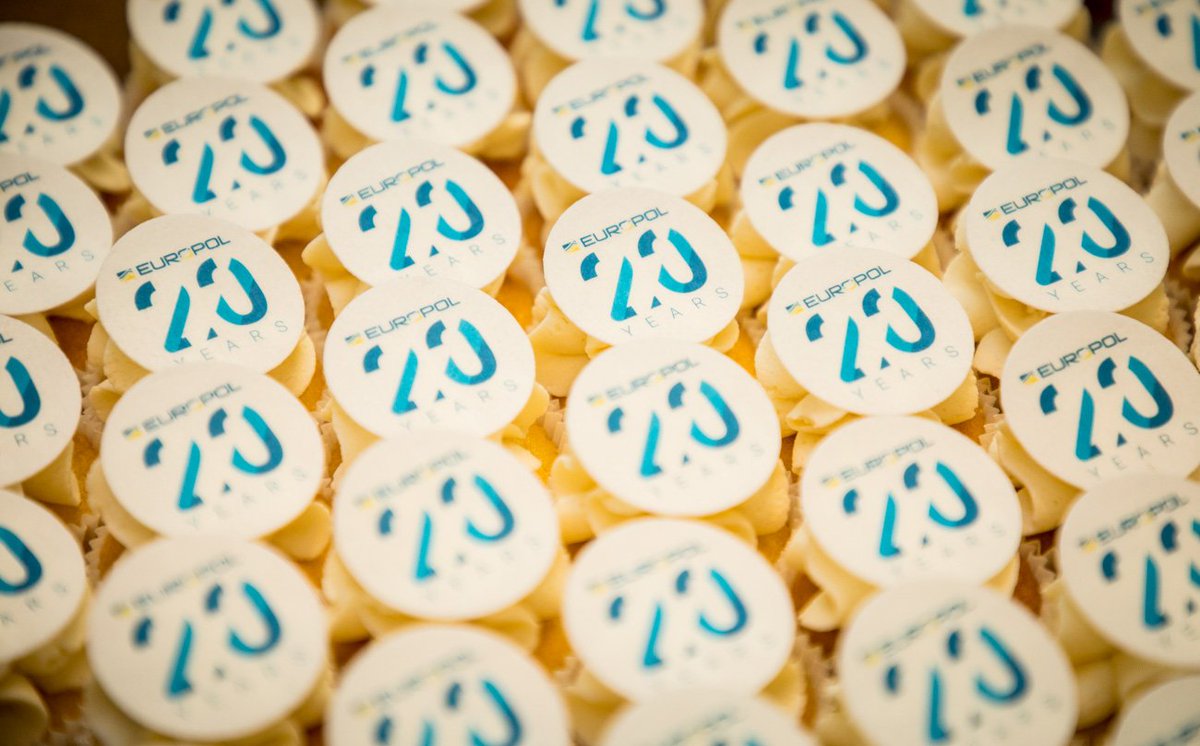 Europol's tweet photo. 20 years ago today in The Hague #Europol became fully operational! Over the years we have adapted to types of crimes that weren’t even imaginable back in 1999, but our mission remains the same: working for the safety of all EU citizens. Happy birthday to us! #Europol20years https://t.co/pBE6nU0xDG