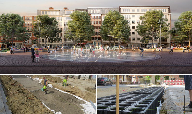 The renovated Herbert Hooverplein in the centre of Leuven has been transformed into a cosy and green meeting place for residents, students and tourists. The trees have received special attention within the plan tinyurl.com/yyjn7kd6  #urban #planning #benefitsoffunctionaltrees
