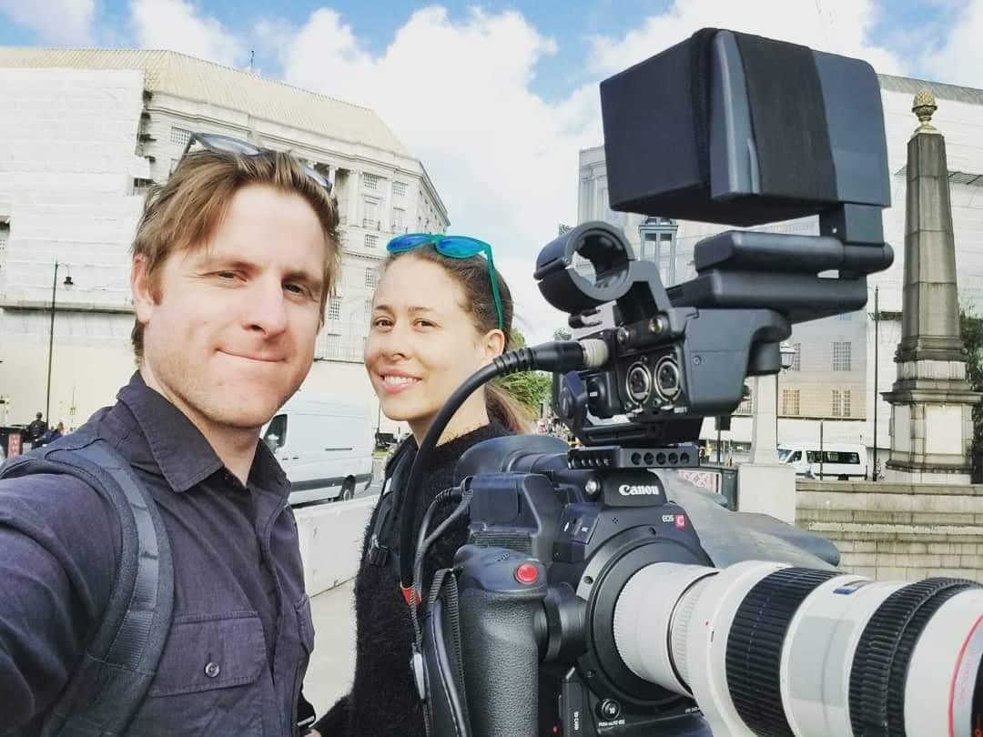 Getting the shot with a little extra help from a business card holder! Using Lisa Vidal's 70-200mm and 2x extender to get some bridge action, and to shoot the shard.