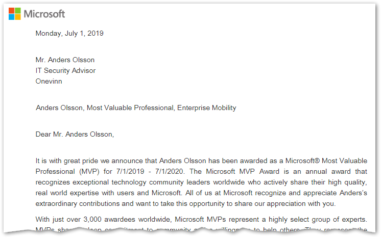 AndersPsYnet's tweet image. Thanks Microsoft! I just got informed that I&apos;m reawarded Most Valuable Professional for the ninth time #microsoftinformationprotection #microsoftthreatprotection #MVPbuzz