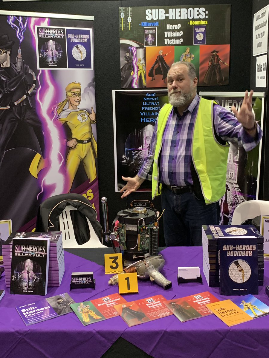 DaveWattz's tweet photo. Pictures from my stand at #Supanova Perth 2019
 
Feel free to follow for future updates and commentary. 

#Subheroes #Boombox #Killervolt https://t.co/9RB6oRf3QZ