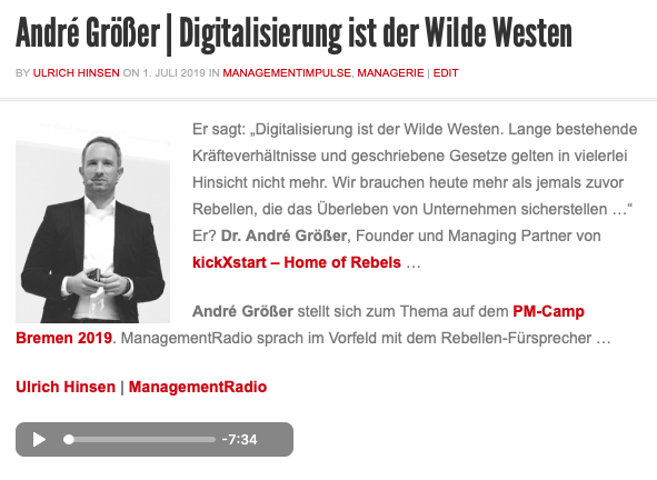 ManagementRadio's tweet photo. Dr. Andre Größer | Digitalisierung ist der Wilde Westen https://t.co/AjrC8hzjAl https://t.co/qWWXljYDzT
