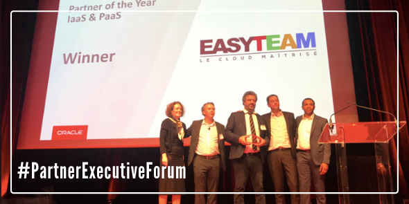 Psycheus2's tweet photo. Nous avons été élu partenaire #IaaS & #PaaS #ORACLE de l'année lors de l' #OraclePartnerExecutiveForum ! Merci à Oracle, merci à nos collaborateurs et merci à nos clients à qui revient de plein droit cette récompense. @oracleemeaps https://t.co/ZqDzD4t8Rf
