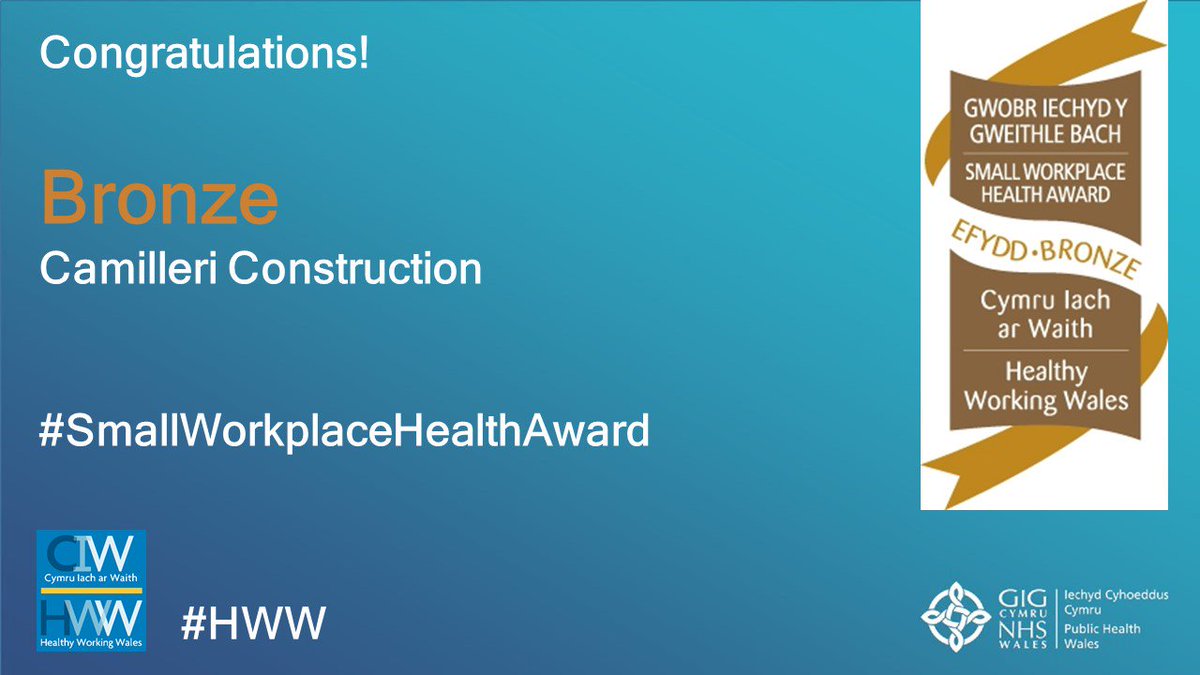 Healthywork_HWW's tweet photo. Congratulations to @camillerigroup for achieving Bronze in the #smallworkplacehealthaward Spread the word! https://t.co/SnxtZ17Bn8