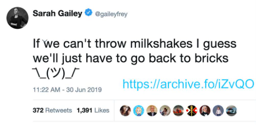 Hi, @Twitter, verified user @gaileyfrey advocated bludgeoning people to death with bricks. I noticed her account has not yet been banned. Does that mean that it actually is okay to call for violence on this platform? Just trying to understand the rules.