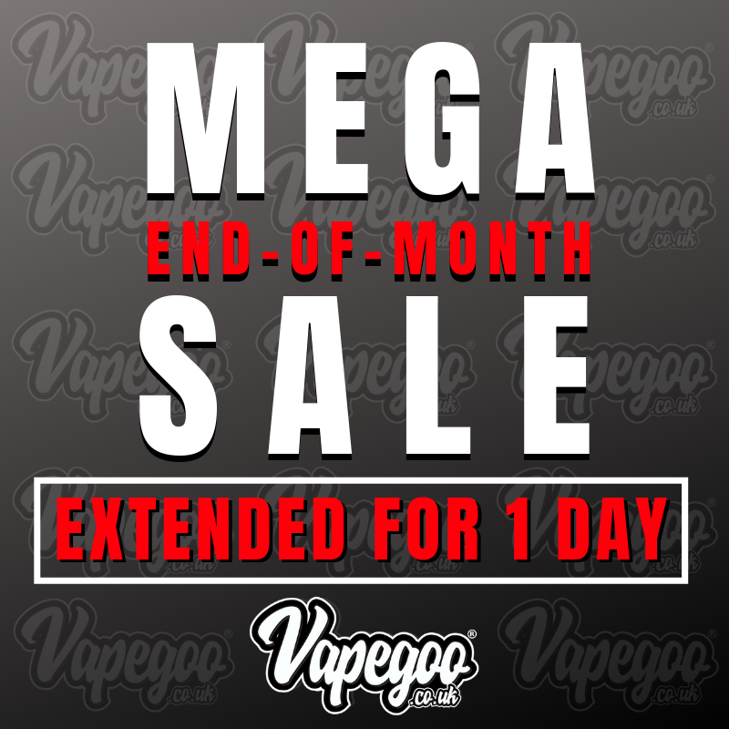 By popular demand...⠀
🚨END-OF-MONTH SALE: Extended for 1 Day!⠀
⠀
You haven't missed out just yet...⠀
Some of our excellent offers:⠀
🔥£20 OFF Mega 9 Packs⠀
🔥2 FREE 100ml Bottles - Vapourmaxx⠀
And much much more! 😱⠀

Time's Running Out: vapegoo.co.uk
#vape