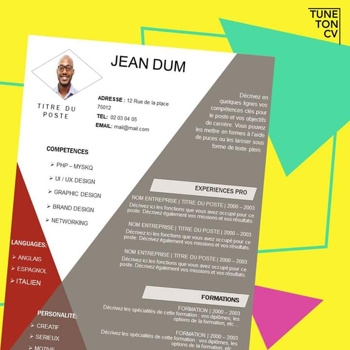 Si vous cherchez un modèle de CV ayant le don d’impressionner positivement le recruteur, celui-ci pourra faire l’affaire.👍