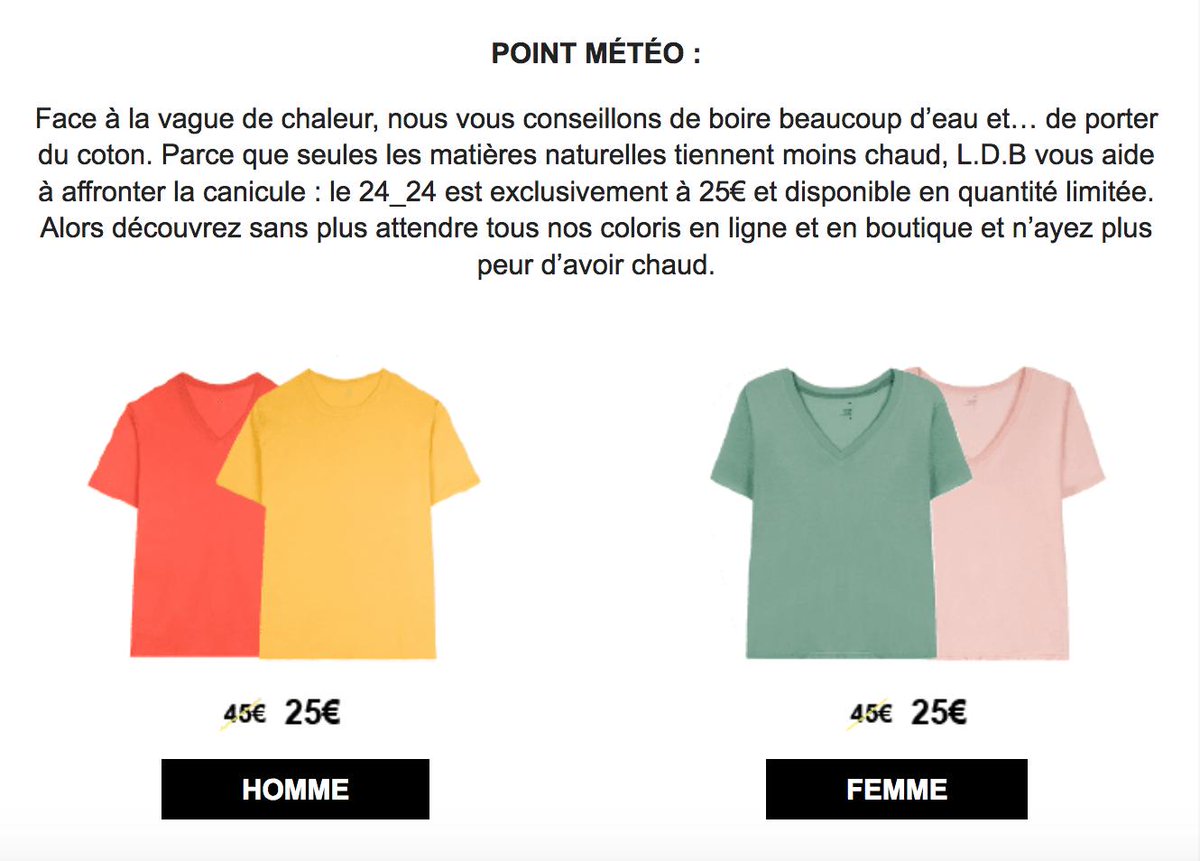 SOS_redac's tweet photo. Futés, les emailings de @Loftdesignby à l'occasion de la canicule... https://t.co/isuChhhi4c