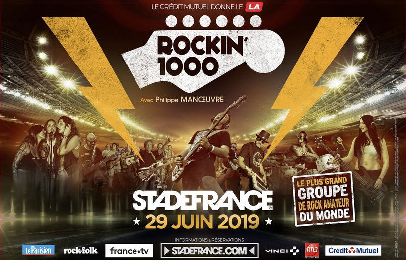 Yazidmanou's tweet photo. "Rockin'1000" aura rendu 1038 musiciens heureux dont le journaliste Eric Bureau en une de son journal pour raconter sa belle aventure et celle de ses nouveaux camarades 😎🎸@StadeFrance @rockin_1000 @Eric_Bureau  @outofbullshit @CreditMutuel @RTL2officiel @Francetele @oliviernuc https://t.co/J4zaB4Y1yZ