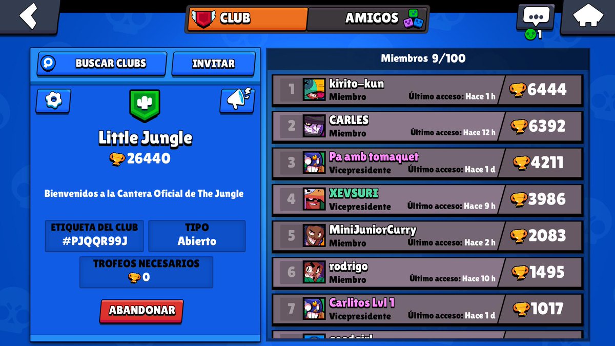 📣 INAUGURAMOS CANTERA 
🌵 Little Jungle 🌵
Debido a lo rápido que avanza el club hemos tenido que hacer cantera para todos aquellos que quieran seguir en la familia y siempre tendrán opción de ascenso  al club principal #jungleros 💪 y #jungleritos