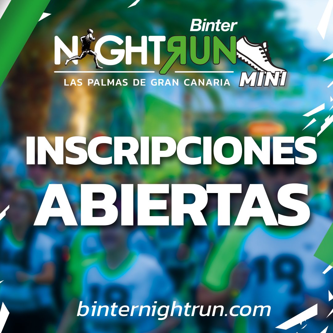 ¡Inscripciones abiertas para la MINI de 5 kilómetros! Solo 1.000 plazas disponibles

#BinterNightRun #GCIslaEuropeadelDeporte #GCEuropeanSportIsland #GranDestino #LasPalmasDeGranCanaria #GranCanaria #Canarias #Deporte #Atletismo #Carrera #Correr #Run #Running #Nightrunners